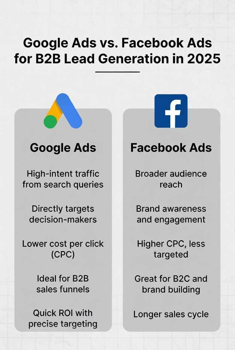 Google vs Facebook B2B ads