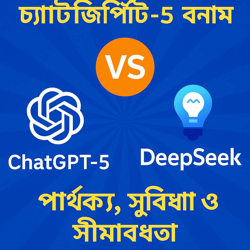 চ্যাটজিপিটি ৫ বনাম ডিপসিক | chatgpt5 চ্যাটজিপিটি-৫ বনাম ডিপসিক (DeepSeek): পার্থক্য, সুবিধা ও সীমাবদ্ধতা | TamzidulHaque.com চ্যাটজিপিটি-৫ বনাম ডিপসিক