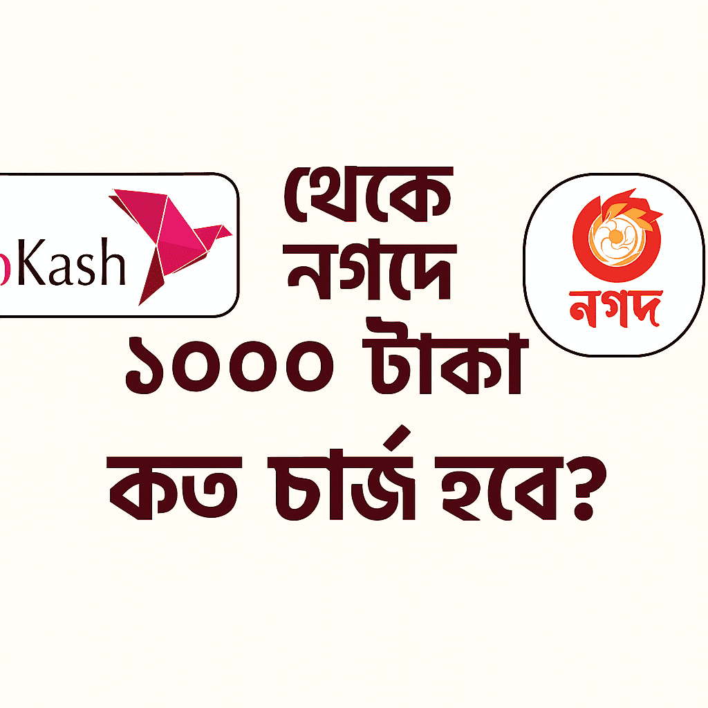 bKash to Nagad 1000 taka fee 2025