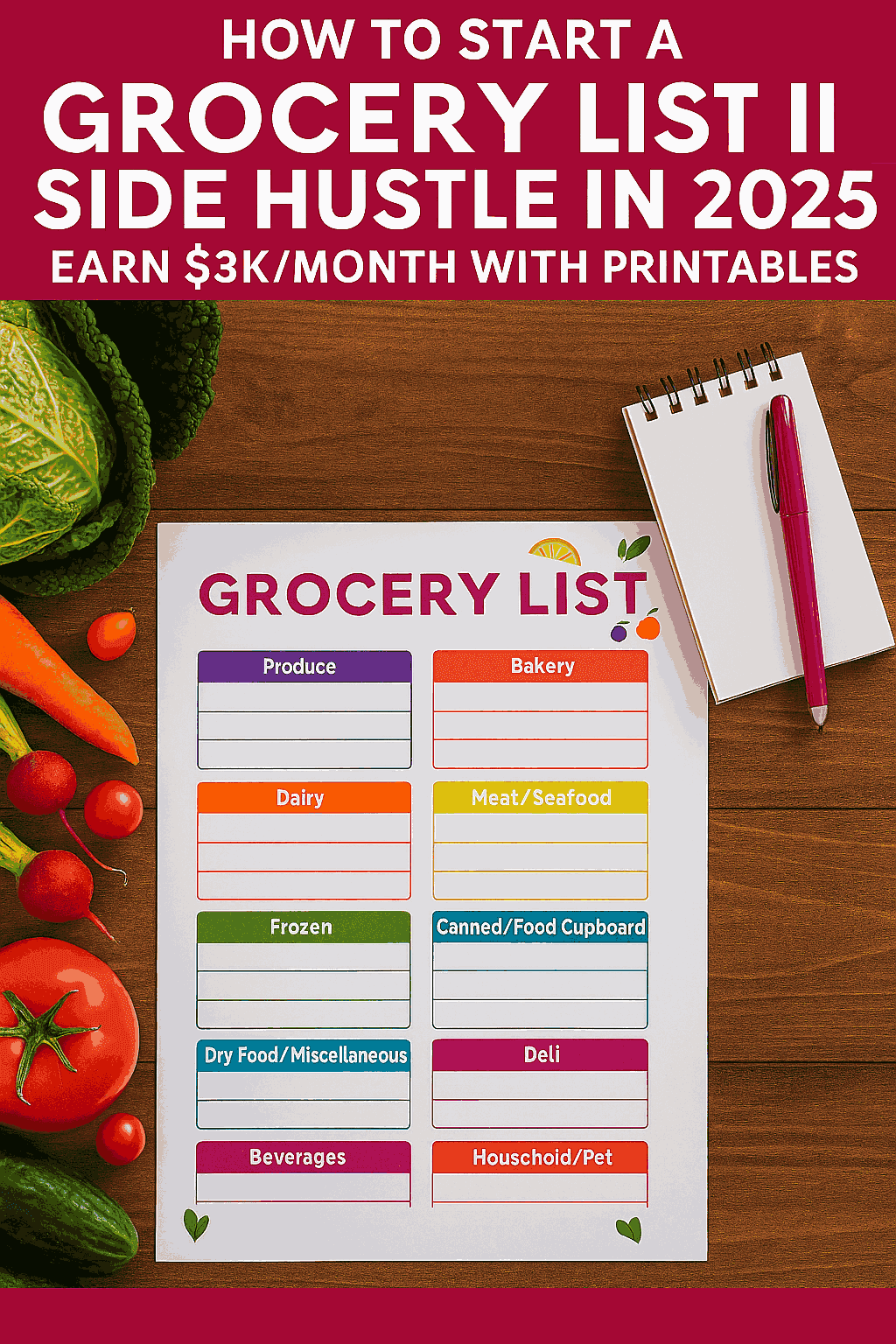 grocery list printable template
