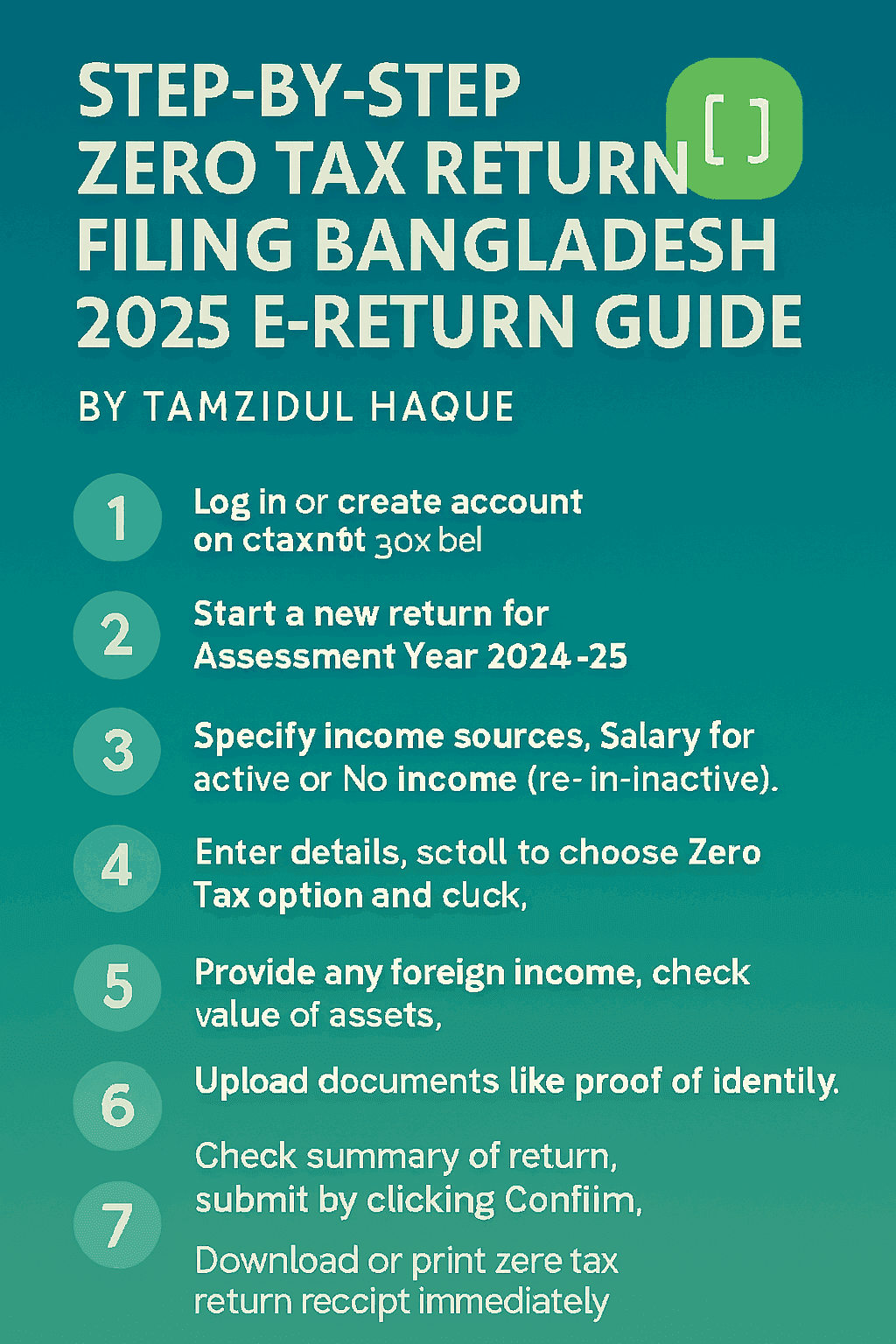 zero tax return Bangladesh 2025