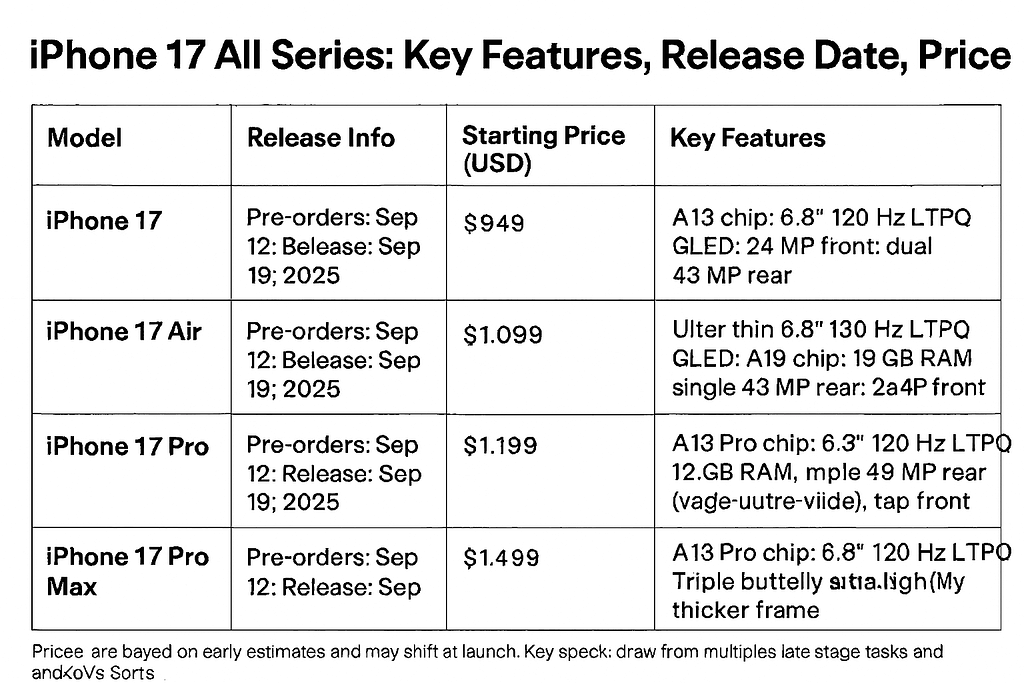 iPhone 17 Series Key Features Release Dates Prices | আইফোন ১৭: প্রত্যাশা, দাম এবং যেসব তথ্য আপনার জানা জরুরি! আইফোন ১৭ ইভেন্ট সম্ভাব্য সময়সূচি | TamzidulHaque.com iPhone 17 Series Key Features Release Dates Prices | আইফোন ১৭: প্রত্যাশা, দাম এবং যেসব তথ্য আপনার জানা জরুরি! আইফোন ১৭ ইভেন্ট সম্ভাব্য সময়সূচি | TamzidulHaque.com