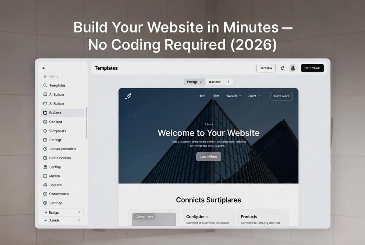 AI-powered no-code website builder interface creating a professional site in 2026 – Hostinger example