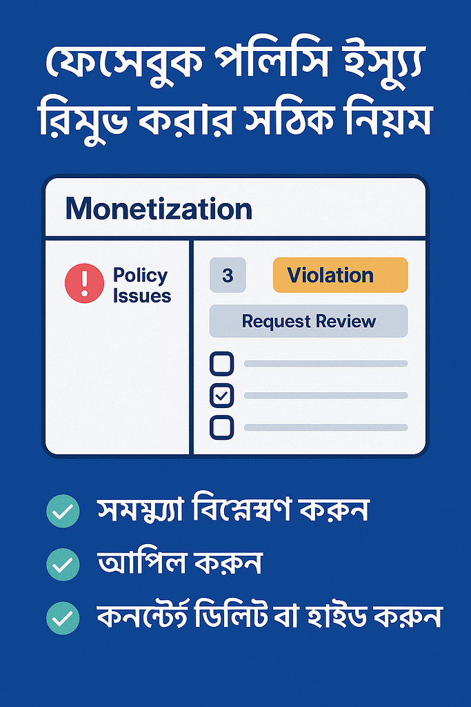 ফেসবুক পলিসি ইস্যু রিমুভ | ফেসবুক কন্টেন্ট মনিটাইজেশন পলিসি ২০২৫: ফেসবুক কন্টেন্ট মনিটাইজেশন পলিসি আবেদন করার নিয়ম | TamzidulHaque.com