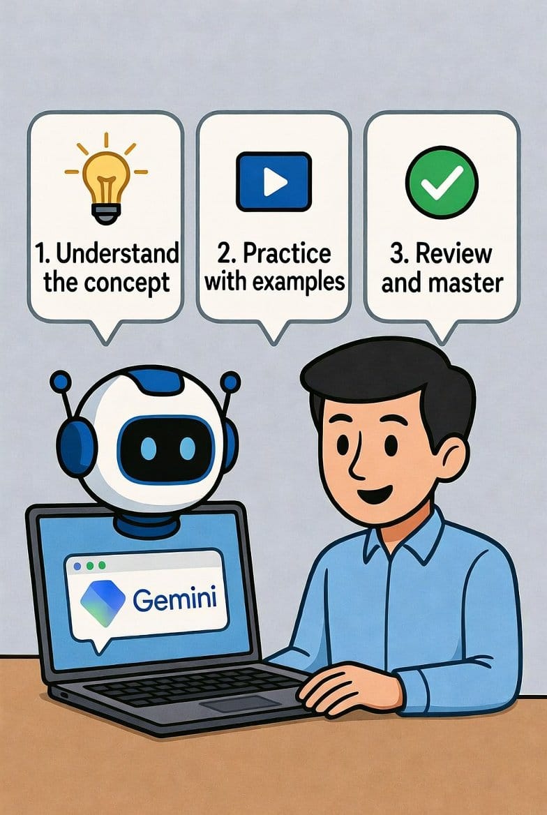 Student using Google Gemini Guided Learning for step by step AI tutoring in 2026 | Google Gemini Guided Learning in 2026: Your Free AI Tutor That Actually Teaches (Not Just Answers!) | TamzidulHaque.com google gemini guided learning
