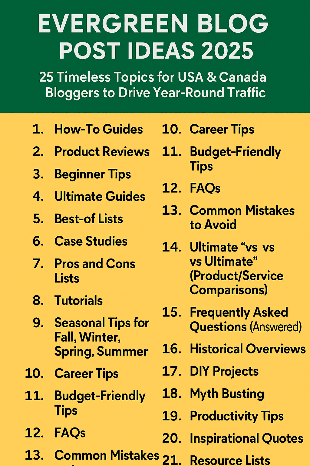 evergreen blog post ideas 2025